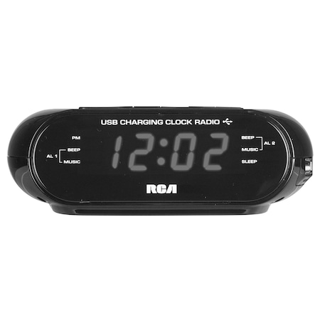 Rca Dual Wake Usb Charging Clock Radio, RC207A RC207A